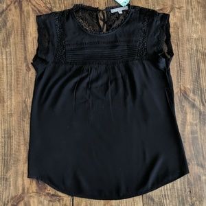 Black blouse with lace detail